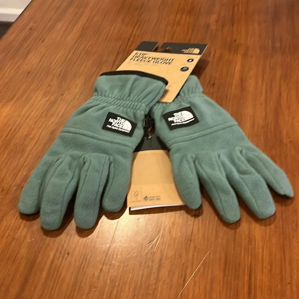 The North Face E Tip Fleece Winter Gloves new Dark Sage Green Mens Size Medium